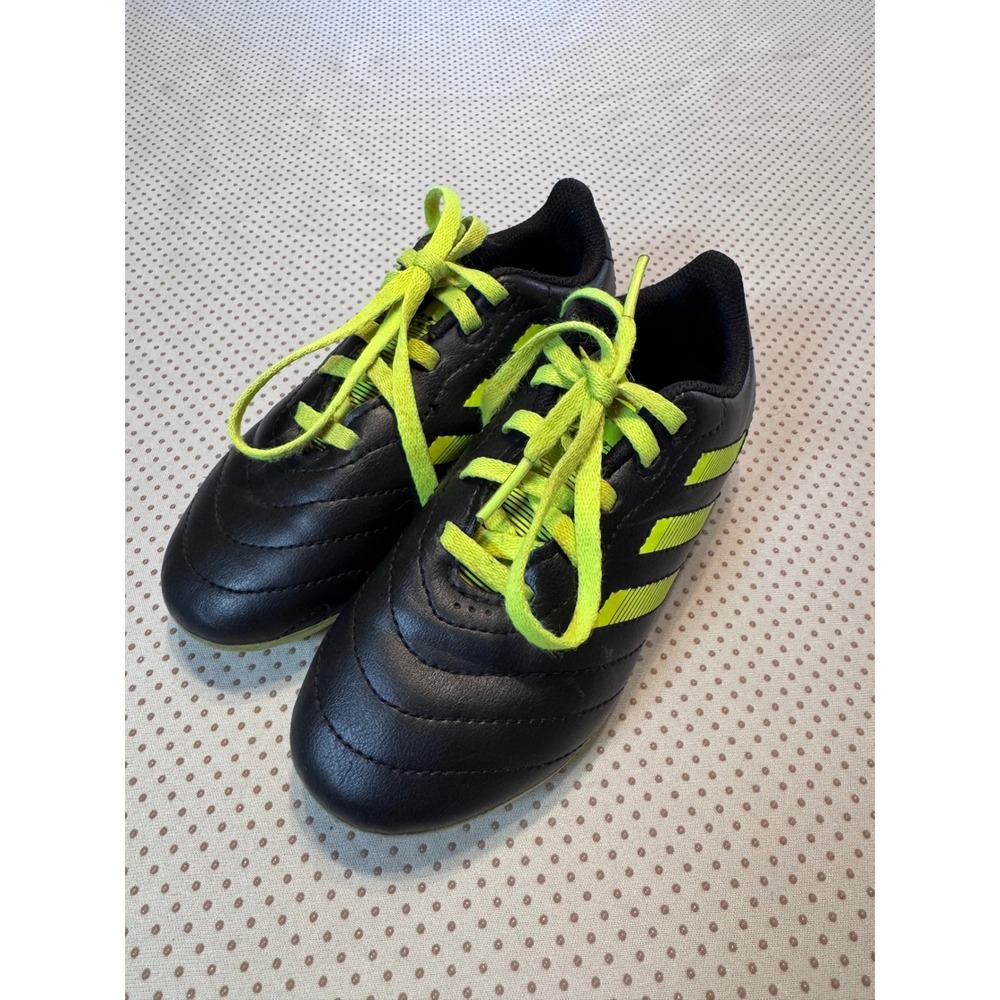 Adidas Kids Soccer Cleats Black Neon Yellow Firm Ground Shoes 12K SGC 753002